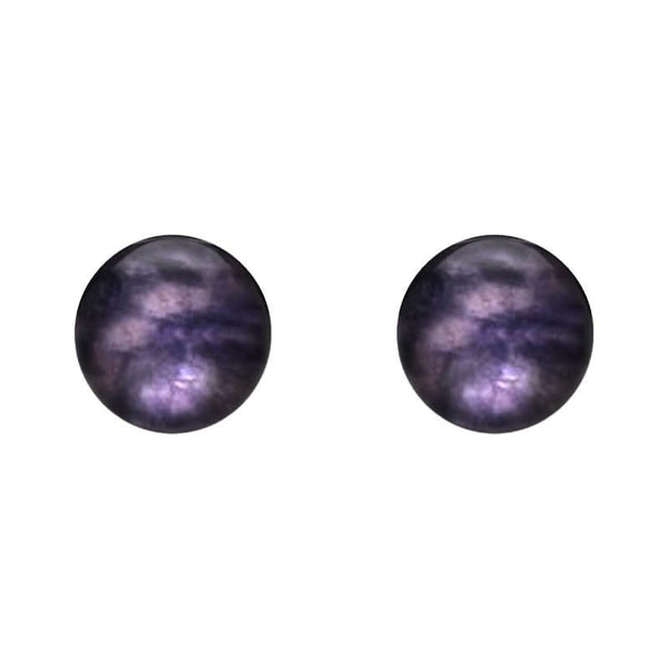 9ct White Gold Blue John 10mm Ball Stud Earrings, E1346