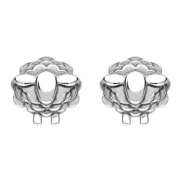 9ct White Gold Sheep Stud Earrings, E2531.