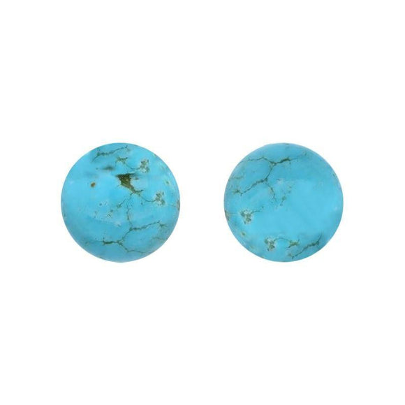 9ct White Gold Turquoise 6mm Ball Stud Earrings E1344