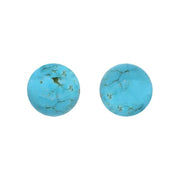 9ct White Gold Turquoise 8mm Ball Stud Earrings E1345