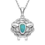 9ct White Gold Turquoise Sheep Necklace, P3508.