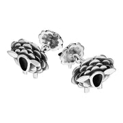 9ct White Gold Whitby Jet Sheep Chain Link Cufflinks, CL548.