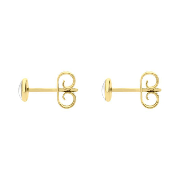 9ct Yellow Gold Bauxite 4mm Classic Small Round Stud Earrings, E001.