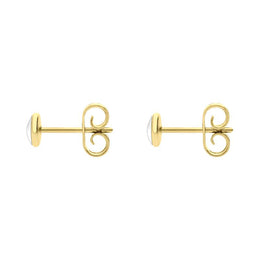 9ct Yellow Gold Bauxite 4mm Classic Small Round Stud Earrings, E001.