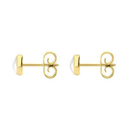 9ct Yellow Gold Bauxite 5mm Classic Small Round Stud Earrings, E002.