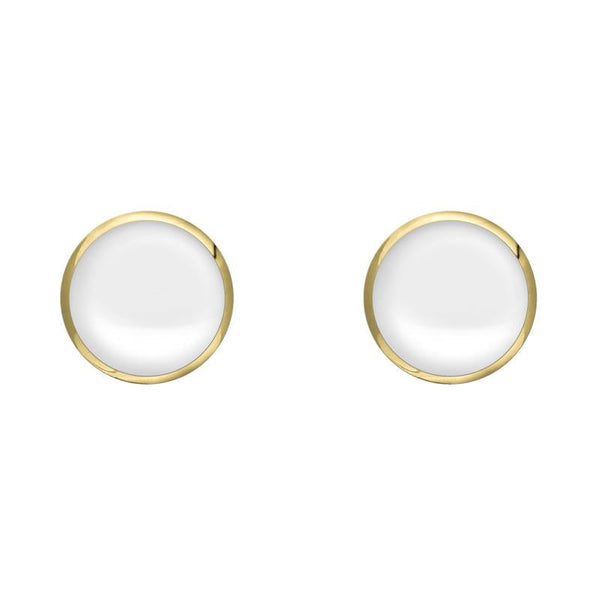 9ct Yellow Gold Bauxite 5mm Classic Small Round Stud Earrings, E002.