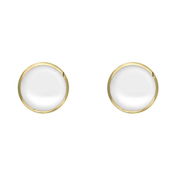 9ct Yellow Gold Bauxite 5mm Classic Small Round Stud Earrings, E002.