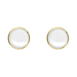 9ct Yellow Gold Bauxite 5mm Classic Small Round Stud Earrings, E002.