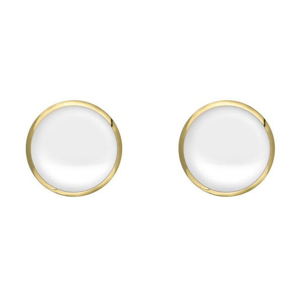 9ct Yellow Gold Bauxite 6mm Classic Medium Round Stud Earrings, E003.