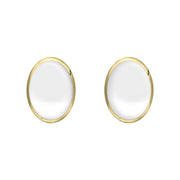 9ct Yellow Gold Bauxite 7 x 5mm Classic Small Oval Stud Earrings, E005.