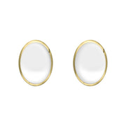 9ct Yellow Gold Bauxite 7 x 5mm Classic Small Oval Stud Earrings, E005.