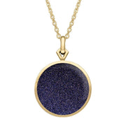 9ct Yellow Gold Blue Goldstone Flore Filigree Necklace P2339C_2