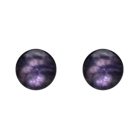 9ct Yellow Gold Blue John 8mm Ball Stud Earrings, E1345