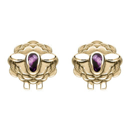 9ct Yellow Gold Blue John Sheep Two Piece Set, S205