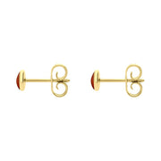 9ct Yellow Gold Carnelian 4mm Classic Small Round Stud Earrings, E001.