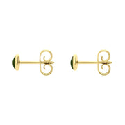 9ct Yellow Gold Jade 4mm Classic Small Round Stud Earrings, E001.