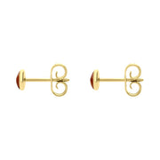 9ct Yellow Gold Jasper 4mm Classic Small Round Stud Earrings, E001.
