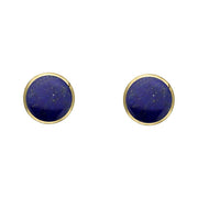 9ct Yellow Gold Lapis Lazuli 4mm Classic Small Round Stud Earrings, E001.
