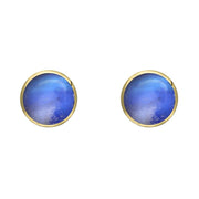 9ct Yellow Gold Moonstone 5mm Classic Small Round Stud Earrings, E002.