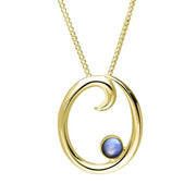 9ct Yellow Gold Moonstone Love Letters Initial O Necklace, P3462C.