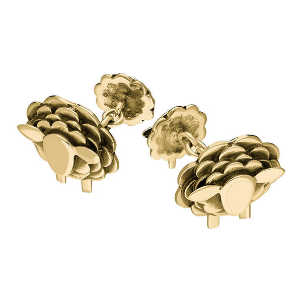 9ct Yellow Gold Sheep Chain Link Cufflinks, CL550.