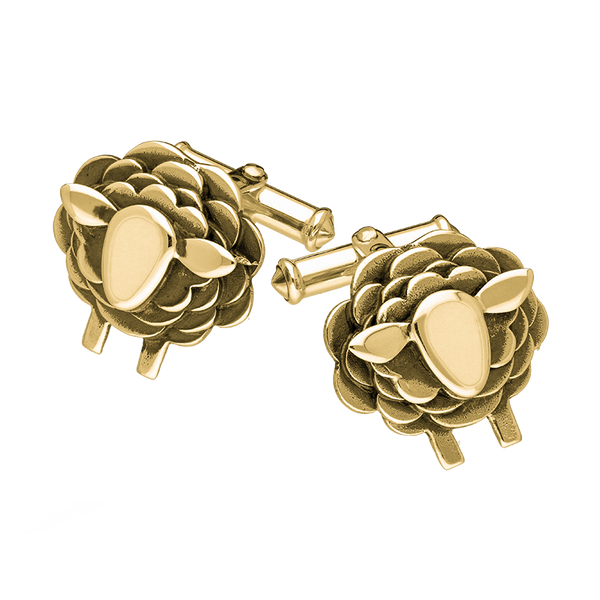 9ct Yellow Gold Sheep Cufflinks, CL549.