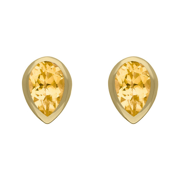 9ct-yellow-gold-sterling-silver-citrine-stepping-stones-pear-stud-earrings-e1294
