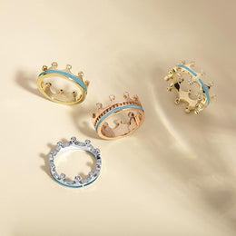 9ct Yellow Gold Turquoise Diamond Tiara Double Band Ring. R1234.