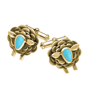 9ct Yellow Gold Turquoise Sheep Cufflinks