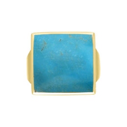 9ct Yellow Gold Turquoise Small Square Ring, R603_3