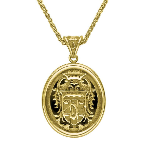 9ct Yellow Gold Whitby Jet Commemorative Dracula Necklace, P1974.