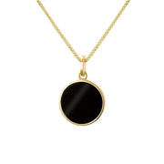 9ct Yellow Gold Whitby Jet Zodiac Capricorn Round Necklace, P3599_2