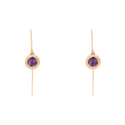 9ct Rose Gold Blue John Star Disc Drop Earrings, E1371.