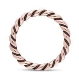 9ct Rose Gold Stepping Stones Twisted Rope Stacking Ring, R617.