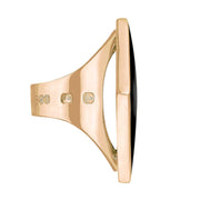 9ct Rose Gold Whitby Jet King's Coronation Hallmark Large Rhombus Ring R608 CFH