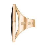 9ct Rose Gold Whitby Jet King's Coronation Hallmark Large Rhombus Ring R608 CFH