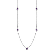 9ct White Gold Blue John Cross Link Disc Chain Necklace, N748.