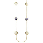 9ct Yellow Gold Blue John Flore Filigree Necklace N946