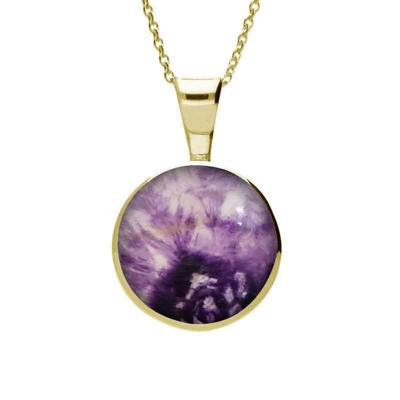 9ct Yellow Gold Blue John Heritage Round Necklace P018