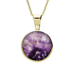 9ct Yellow Gold Blue John Heritage Round Necklace P018