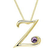 9ct Yellow Gold Blue John Love Letters Initial Z Necklace P3473C
