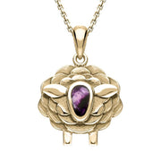 9ct Yellow Gold Blue John Sheep Necklace P3508