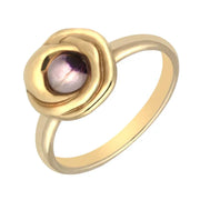 9ct Yellow Gold Blue John Stone Rose Ring R873