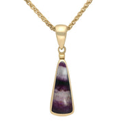 9ct Yellow Gold Blue John Light Triangle Shape Necklace. P168.