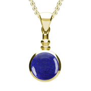 9ct Yellow Gold Lapis Lazuli Bottle Top Necklace. P010.