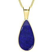 9ct Yellow Gold Lapis Lazuli Classic Teardrop Necklace. P024.