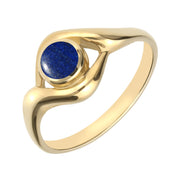 9ct Yellow Gold Lapis Lazuli Round Twist Ring R030