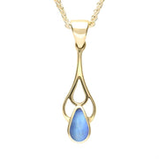 9ct Yellow Gold Moonstone Pear Spoon Necklace P162