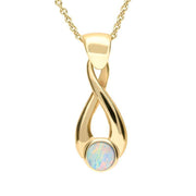 9ct Yellow Gold Opal Eternity Loop Necklace P088
