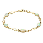9ct Yellow Gold Opal Oval Spoon Bracelet B231